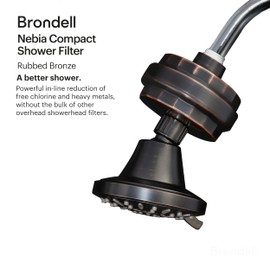 Brondell Shower Filter VivaSpring, Compact Rubbed Bronze – High Output, 100% High-Purity KDF Filtration, With FF-30 Filter Cartridge, Filtered Shower Water for Healthier Skin & Hair