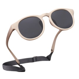 Cysocool Polarized Baby Sunglasses With Strap, 0-36 Months Toddler Anti UV 400 Sun Protection Sunglasses Infant Baby Girls Boys Flexible Frame Shatterproof Glasses Shades Kids Wrap Sunglasses