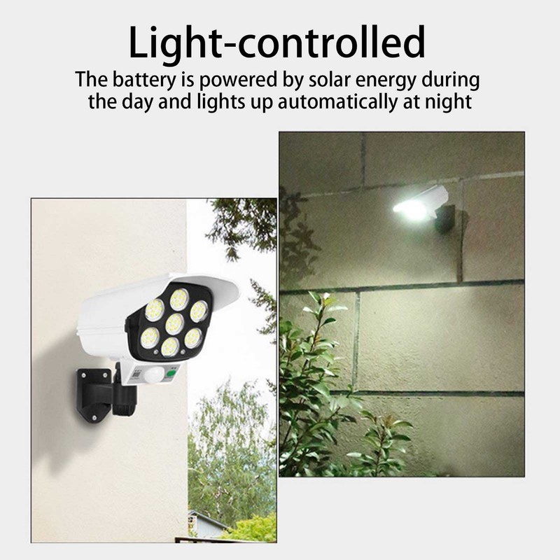 Solar LED Wall Light Simulated Camera Induction Lamp Remote Control