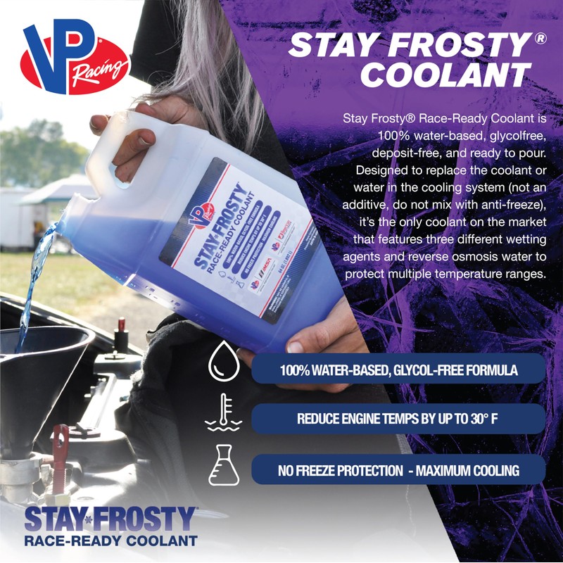 VP Racing 23051 Stay Frosty – Race-Ready Coolant with 100%