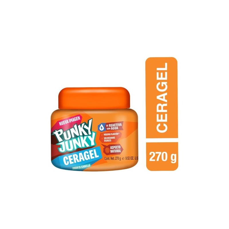 Punky Junky Cera Gel Natural para Cabello, 270 g