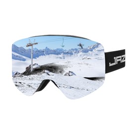 JRZHX Premium Ski Goggles for Men & Women, Anti-Fog Snowboarding Goggles with UV400 Protection (White Ice Blue, One Size)