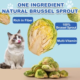capuca Freeze Dried Brussels Sprouts Treats for Dogs & Cats - Single Ingredient Crunchy Snacks, High Fiber Digestive Health, Hairball Control (3.8oz)