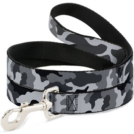 Buckle-Down Pet Leash - Camo White - 6 Feet Long - 1" Wide