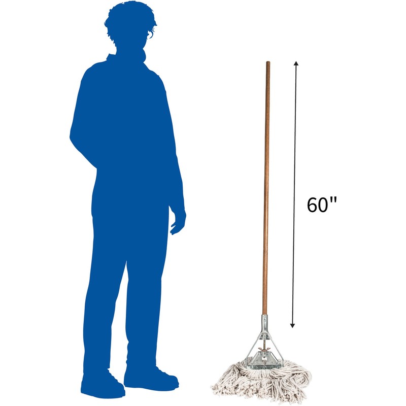 Genuine Joe-GJO54201 Cotton Wet Mop with Handle 60" Width x