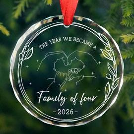 Baby Pregnancy Announcement Gifts, 2026 The Year We Became A Family of Four, New Parents Gifts for Couples, First Time Grandparents Gift, New Mom and Dad to Be Christmas Ornaments 2026