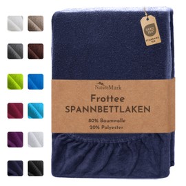NatureMark Terry Towelling Fitted Sheet, Many Sizes & Colours, Brand Quality, 180x200 - 200x200 cm