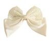 HAIRUO Women Teen Girls Bow Hair With Pearl，Silk Lace Cute Beige Bow Hair Clip Hair Accessories