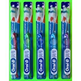 Oral-B Lot of 5 Oral-B INDICATOR Soft Bristles Compact Head Adult Manual Toothbrushes