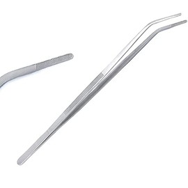 AAProTools (Huge Jumbo Aquarium Aquascaping Tweezers) Thumb Dressing Forceps Serrated 18" Long Curved/Bent