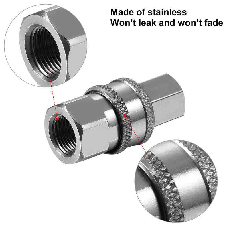 4 Sets NPT 3/8 Inch Stainless Steel Male and Female