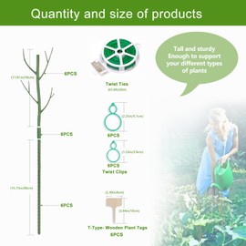 Adjustable Monstera Plant Stakes 27.56" (6 Pack) - Detachable Reusable Supports for Climbing & Potted Plants 10-45" Tall, Indoor/Outdoor Garden Stakes