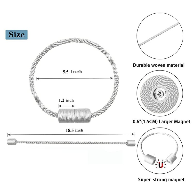XDerlin 4 Pack Strong Magnetic Curtain Tiebacks Outdoor Decorative Tie