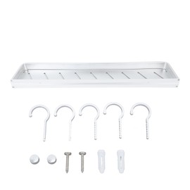 Bathroom Space Aluminum Shelf Bathroom Wall Mounted Drill Free Shelf Toilet Storage Rack with Hook 60cm