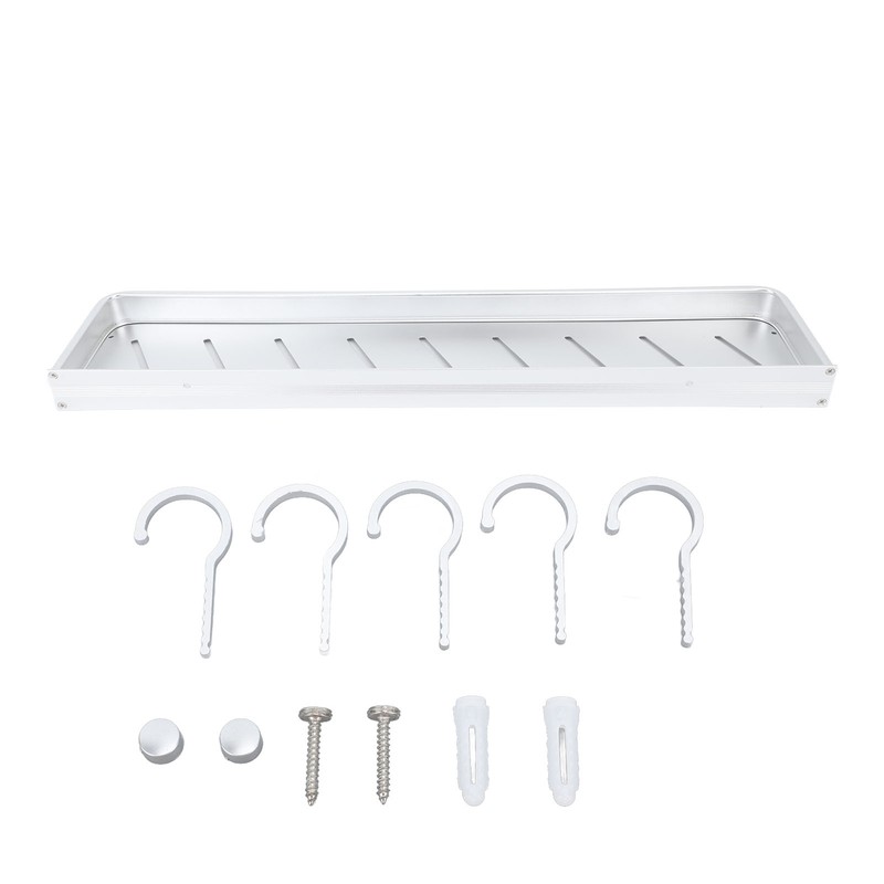Bathroom Space Aluminum Shelf Bathroom Wall Mounted Drill Free Shelf