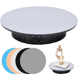 HENYEER Giradischi elettrico HENYEER, giradischi da 20 cm con 5 sfondi, giradischi fotografico con display rotante, rotazione a 360°, capacità di carico di 8 kg per oggetti di scena per riprese video