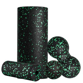 Fitness Roller Fascia Roller Set Blackroll Foam Roller Fascia Set with Fascia Ball Mini Fascia Roller Small and Duoball for Yoga Fascia Training Muscles (Green)