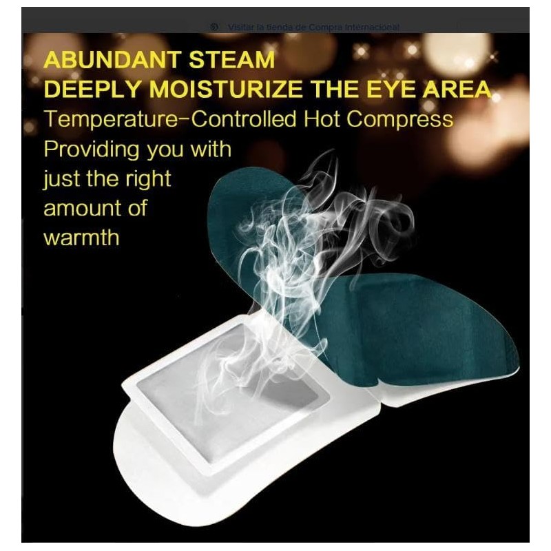 Máscara de Vapor para Ojos, Mascarilla Térmica Relajante y Hidratante,