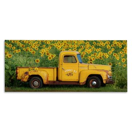 Stupell Industries Yellow Sunflower Field Truck Canvas Wall Art, Design by Carrie Ann Grippo-Pike