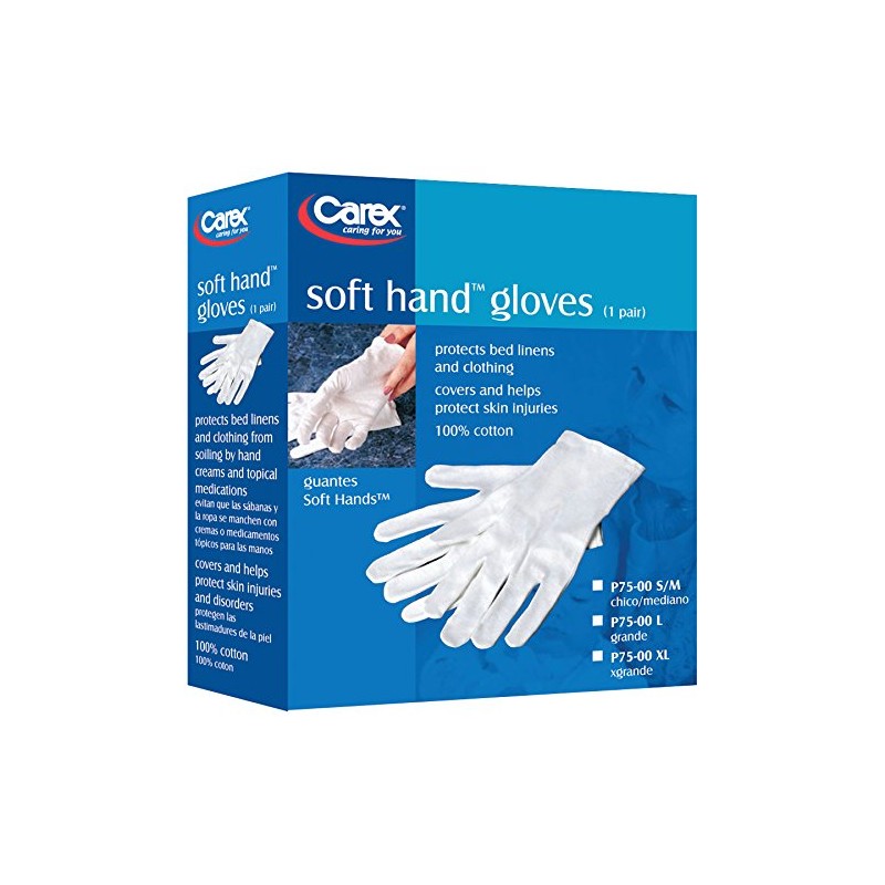 Carex Health Brands Soft Hands Cotton Gloves, Small/Medium