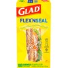 Glad Flex'N Seal Zipper Food Storage Sandwich Bags, Resealable Snack