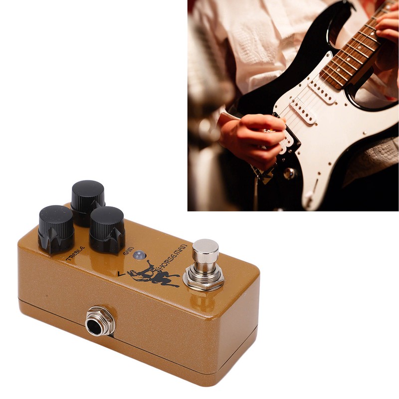 Overdrive Effect Pedal Earthy Yellow Metal Guitar Accessories with Gold