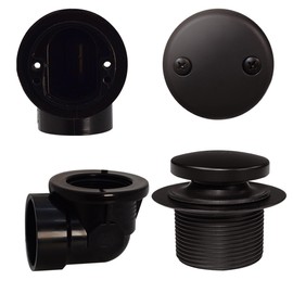 Westbrass Tip Toe Sch. 40 ABS Plumber's Pack with Two-Hole Elbow, Oil Rubbed Bronze, D534-12