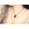 Lebensquelle Plus Black Obsidian Drop Pendant | Drilled Tumbled Stone