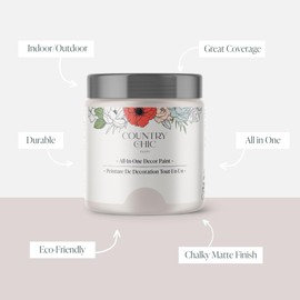 Country Chic Paint - Chalk Style All-in-One Paint for Furniture, Home Decor, Cabinets, Crafts, Eco-Friendly, Matte Paint - Darling [Light Purple] Half Pint 8oz