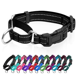 Reflective Martingale Dog Collars. Dog Collar with Quick Release Buckle. Adjustable Soft Padded Breathable Nylon Pet Collar Suitable for Puppies for Small Medium Large Dogs.