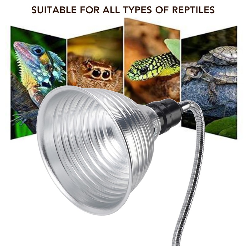 Reptile Heat Lamp Fixture Adjustable Rotate Clamp for Pet Heating