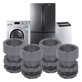 Washing Machine Anti Vibration Support Pads, Shock and Noise Cancelling Adjustable Washer Feet Antivibration Stabilizer, Washer & Dryer Pedestals Universal Refrigerator Bed Stacking Kit (4PCS)