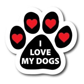 Magnet Me Up: I Love My Dogs with Heart Pawprint Magnet Decal - 5 Inch - Heavy-Duty Automotive Magnet - Display Your Love for Dogs with a Heartfelt Touch - Perfect for Car, Truck, SUV