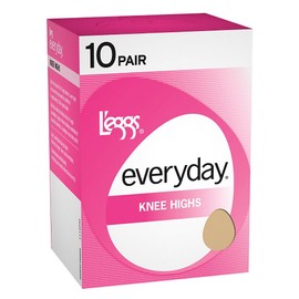 L'eggs Everyday Knee Highs RT 10 Pair_Off Black_One Size