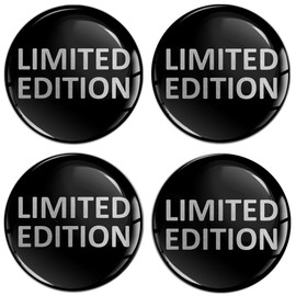 SkinoEu® 4 x 60mm DOMED 3D WHEEL RIMS CENTER STICKERS FOR CENTRE HUB TRIM CAPS AUTO MOTO CAR LOGO BADGE LIMITED EDITION SILVER A 6660