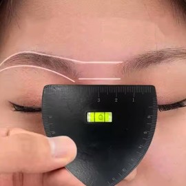 Kit de mapeo de cejas, 3 piezas, regla metal para cejas y herramienta medición con plantillas arco abanico triangular para un diseño simétrico perfecto..