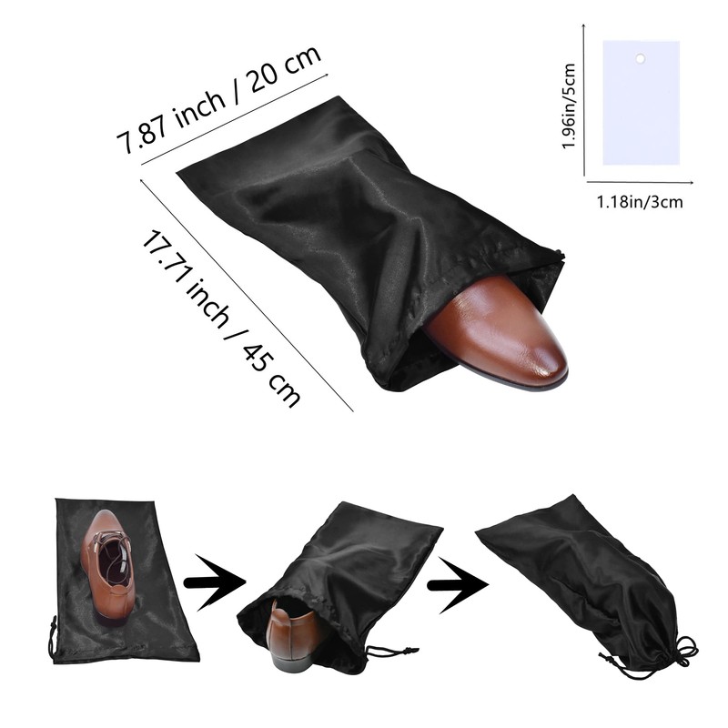 GONGKANGYUAN 10 Pack Shoe Bags for Travel Satin Fabric Shoe