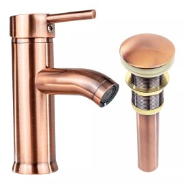 CNX Mezcladora Para Lavabo Con Contra Canasta Pop Up Color Cobre