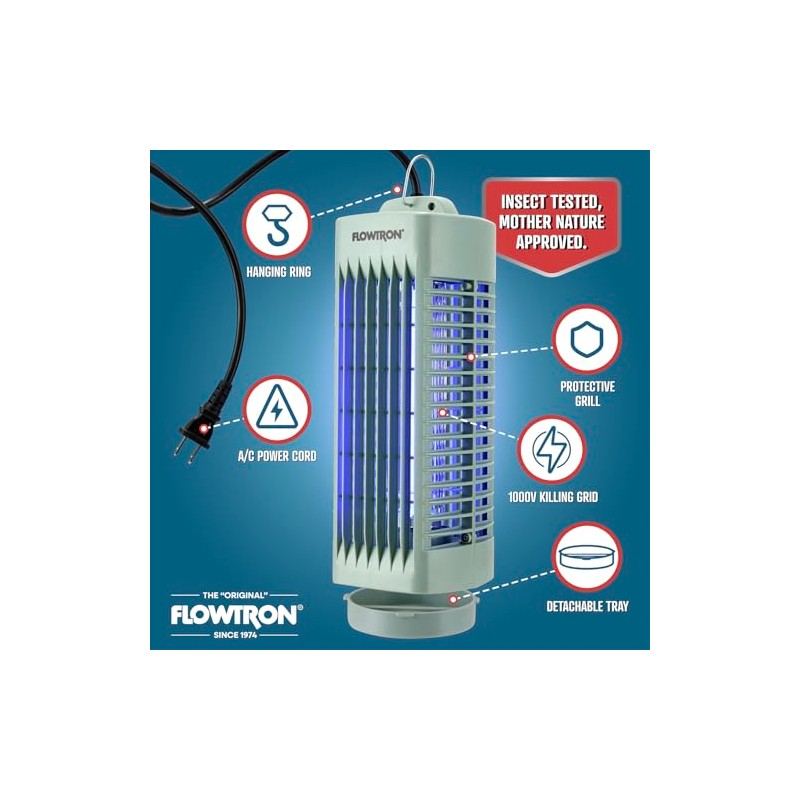 Flowtron Indoor Bug Zapper (Green) - 1000V Electric Insect Killer