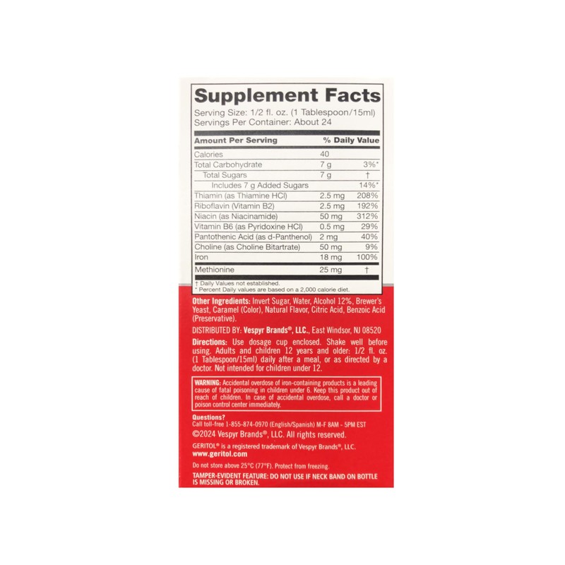 Geritol Liquid Supplement, B-Vitamins & Iron 12 Fluid Ounce (Pack
