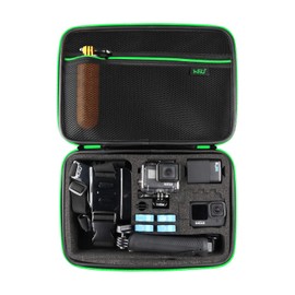 HSU Carrying Case for Gopro, Shockproof Travel Large Bag for Hero 12/11/10/9/8/7/6/5/4/3, and Other Action Camera Accessories