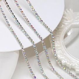 12 kinds of nail parts chain, 11.8 inches (30 cm), nail chain, gold, nail art part, nail stone chain, rhinestone chain, thin rhinestones, shimmer, cutable, gold, silver, rhinestones, pearl and