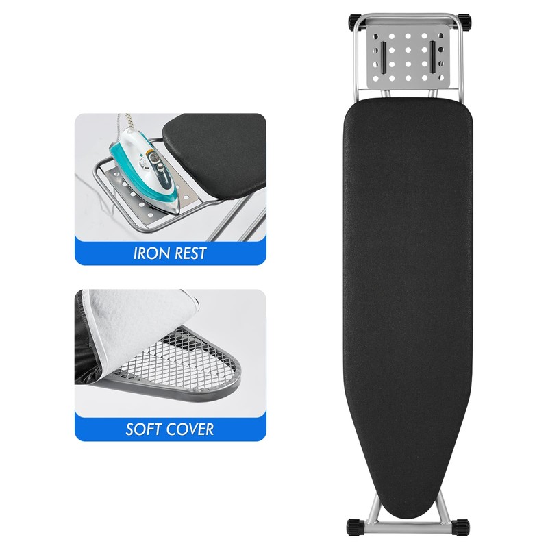 BKTD Ironing Board, Heat Resistant Cover Iron Board with Steam