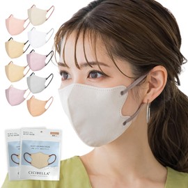 [シシベラスポーツ] マスク 不織布 立体 バイカラー 3d 面長さん向け 肌に優しいマスク 使い捨て 普通サイズ オールドレースxショコラ