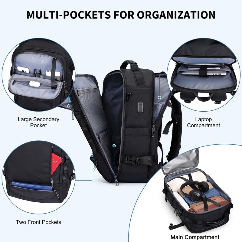 WITZMAN Travel Backpack for Men Fits 16 inch Luggage Bag