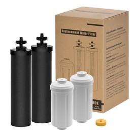 Montemono Black and Fluoride Filters Bundle Replacement for Big Berkey Water Filter System, Compatible with Berkey Filter Replacement Black & Fluoride Water Treatment Filter 2 Pack