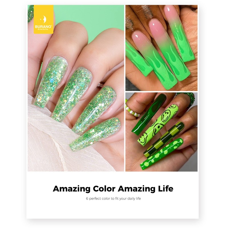 BURANO Poly Extension Gel Nail Kit, 6 Colours Nail Poly