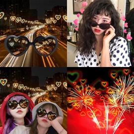 [nalaina] Heart Shaped Glasses, Special Effect Glasses, 3D Polarized Funny Sunglasses, Children's Sunglasses, UV Cut Glasses, Kids Glasses, Party Sunglasses, Fashionable Glasses, Fashion Glasses,