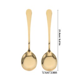 Ciieeo 4pcs Stainless Steel Spoon Catering Serving Spoon Large Serving Utensils Golden Stainless Steel