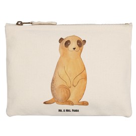 Mr. & Mrs. Panda Meerkat Make-Up Bag, White, Hand Drawn